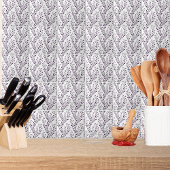 Carreau Modern Boho Floral Pattern Plum White