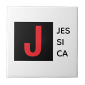 Carreau Modern Elegant Plain Professional Name Monogram (Devant)