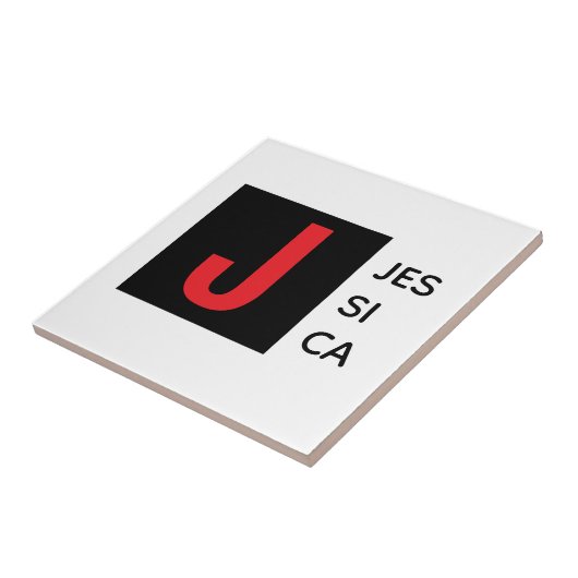 Carreau Modern Elegant Plain Professional Name Monogram (Côté)