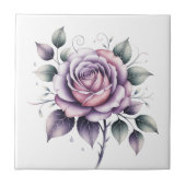 Carreau Modern elegant watercolor beautiful lavender rose (Devant)