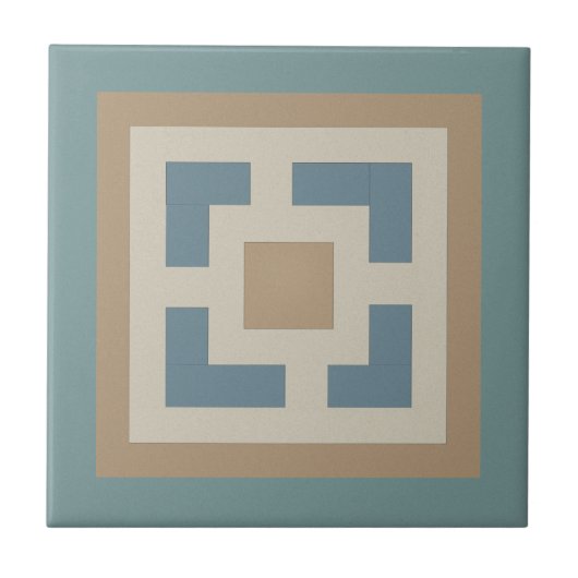 Carreau Modern Geometric Abstract Pat#11 Teal ID1192 (Devant)