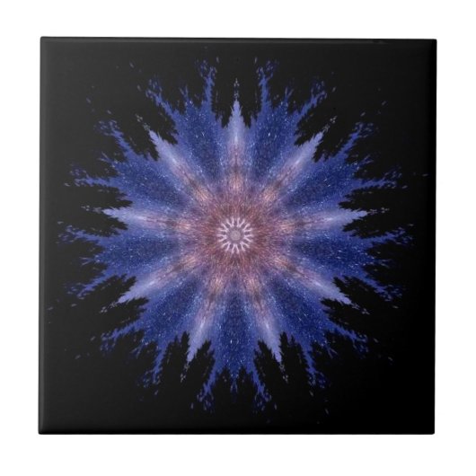 Carreau Modern geometric art violet stars black decor (Devant)