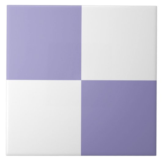 Carreau Modern Lavender White Checkered Ceramic Tile (Devant)