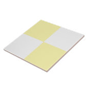 Carreau Modern Pastel Yellow White Checkered Ceramic Tile (Côté)