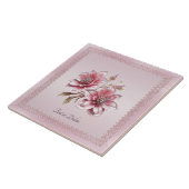 Carreau Modern Pink Flowers Ceramic Tile (Côté)