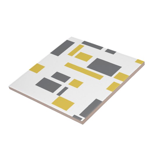 Carreau Modern, simple, cool geometric yellow gray pattern (Côté)