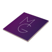 Carreau Moderne 2 Initiales | Ombre Subtile Violet Foncé (Côté)