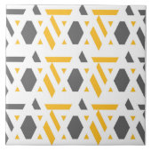 Carreau Moderne, abstrait, gris, moutarde jaune, blanc (Devant)
