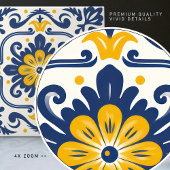Carreau Moderne Azulejo Bleu Jaune Portugais Lisbonne
