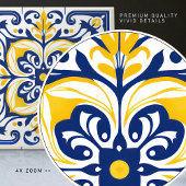 Carreau Moderne Azulejo Bleu Jaune Portugais Lisbonne