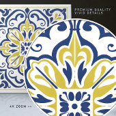 Carreau Moderne Azulejo Bleu Jaune Portugais Lisbonne