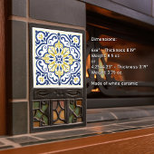 Carreau Moderne Azulejo Bleu Jaune Portugais Lisbonne