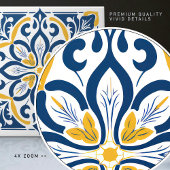 Carreau Moderne Azulejo Bleu Jaune Portugais Lisbonne