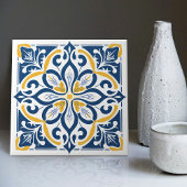 Carreau Moderne Azulejo Bleu Jaune Portugais Lisbonne