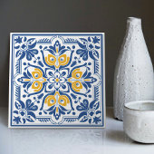 Carreau Moderne Azulejo Bleu Jaune Portugais Lisbonne