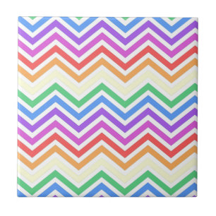 Carreau Moderne, cool, tendance arc-en-ciel coloré chevron