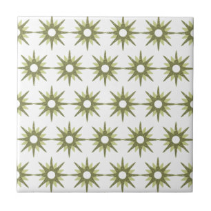 Carreau Moderne de milieu de siècle motif en vert et blanc