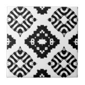 Carreau Moderne élégant Chic noir et blanc géométrique (Devant)