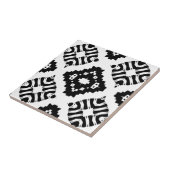 Carreau Moderne élégant Chic noir et blanc géométrique (Côté)