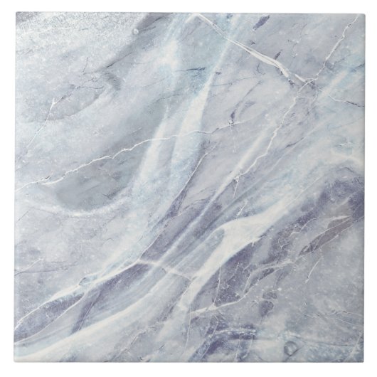 Carreau Moderne Elégant Simple Classy Marble Chic Blue Gre (Devant)