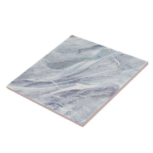 Carreau Moderne Elégant Simple Classy Marble Chic Blue Gre (Côté)