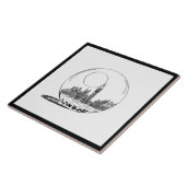 Carreau Moderne et élégant London Sity Black White (Côté)