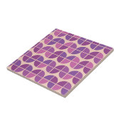 Carreau Moderne Géométrique Rose Violet Milieu de Siècle  (Côté)