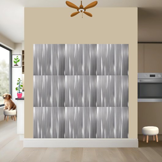 Carreau Moderne gris argenté blanc brillant