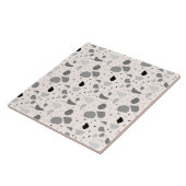Carreau Moderne Rétro Terrazzo Motif monochrome (Côté)