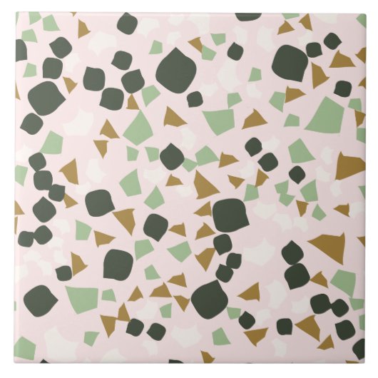 Carreau Moderne Simple Rose Terrazzo Carrelage vert (Devant)