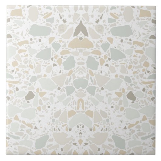 Carreau Moderne Simple Terrazzo Carrelage blanc (Devant)