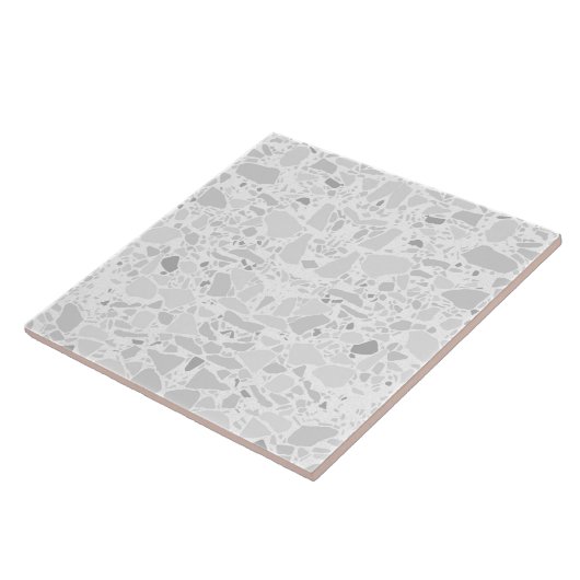 Carreau Moderne Simple Terrazzo Carrelage blanc (Côté)