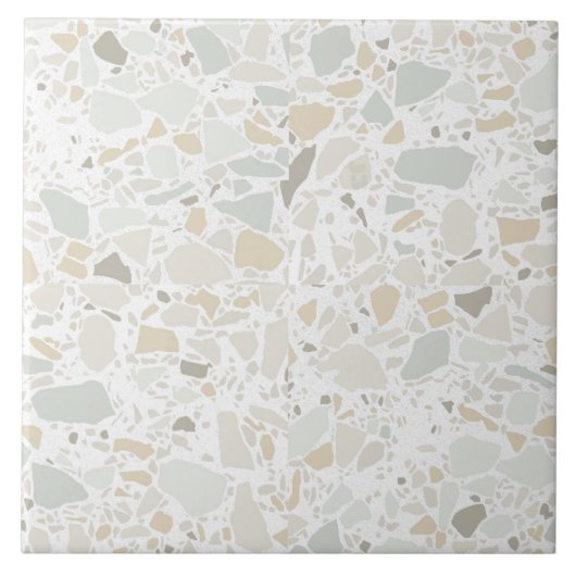 Carreau Moderne Simple Terrazzo Carrelage blanc (Devant)