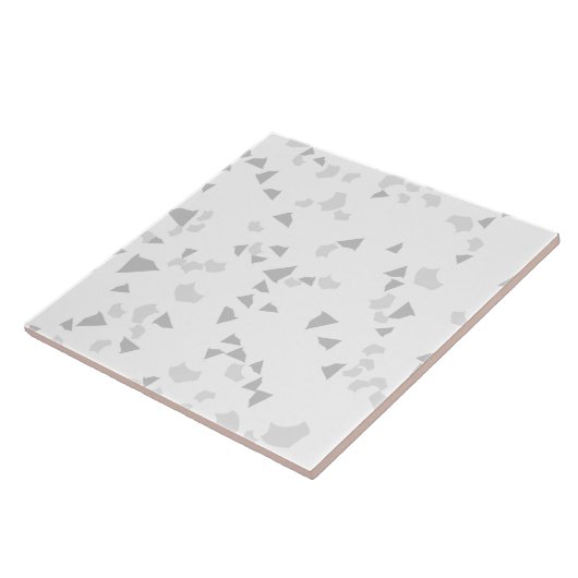Carreau Moderne Simple Terrazzo Gris Carrelage blanc (Côté)