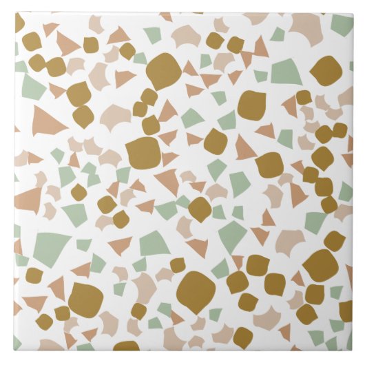 Carreau Moderne Simple Terrazzo Or Blanc (Devant)
