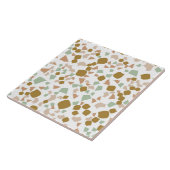 Carreau Moderne Simple Terrazzo Or Blanc (Côté)