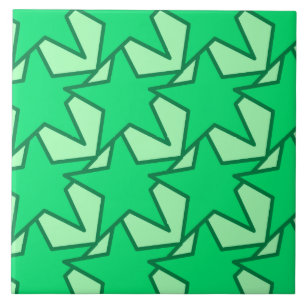 Carreau Moderne Star Géométrique - vert émeraude et menthe