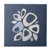 Carreau Moderne Stylish Marine Ice Blue Grey Abstrait (Devant)