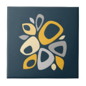 Carreau Moderne Stylish Marine Mustard Jaune Abstrait (Devant)