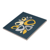 Carreau Moderne Stylish Marine Mustard Jaune Abstrait (Côté)