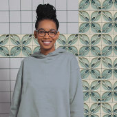 Carreau Moderne Turquoise Taupe Abstrait