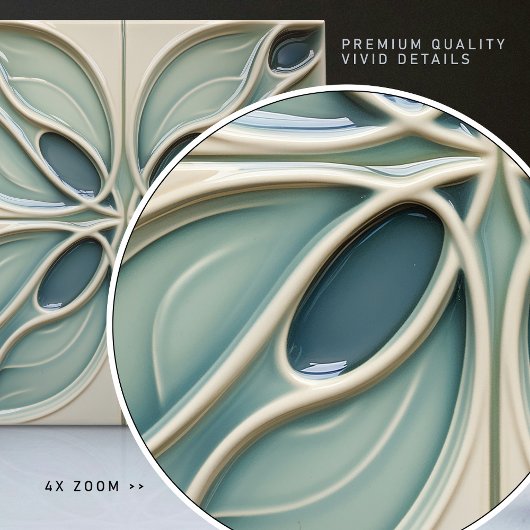 Carreau Moderne Turquoise Taupe Abstrait