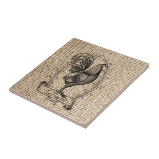 Carreau Moderne vintage Agritourisme Poulet de la campagne (Côté)