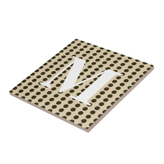 Carreau Moeurs épices de chocolat points avec monogramme (Côté)