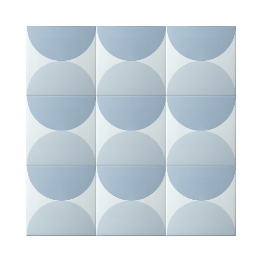 Carreau Moitié-cercles bleus simples Conception géométriqu