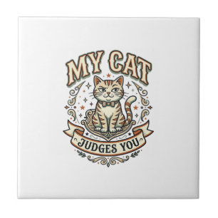 Carreau Mon Chat Vous Juges Chat Sarcasme Attitude Vintage