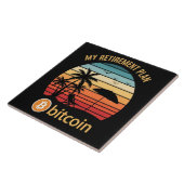 Carreau Mon Plan de Retraite Bitcoin Plage Coucher de Sole (Côté)