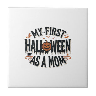 Carreau Mon premier Halloween en tant que maman Vintage Ha