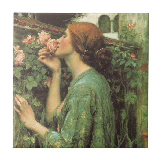 Carreau Mon Rose doux, ou Âme du Rose par Waterhouse (Devant)