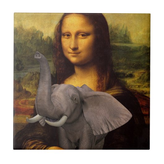 Carreau Mona Lisa avec éléphant (Devant)